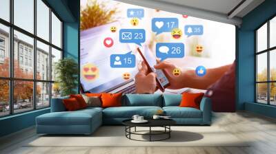 Social media concept. Wall mural