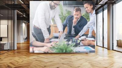 Young creative business people meeting at office. Wall mural