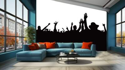 audience concert silhouette. people crowd in festival icon, sign and symbol. Wall mural