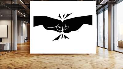 fist bump silhouette. cooperation sign and symbol. gesture vector illustration. Wall mural