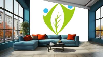 green life people logo. healthy life sign and symbol. Wall mural