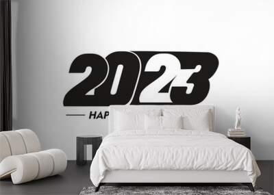 2023 Happy New Year Text Typography Design Patter, Vector illustration. Wall mural