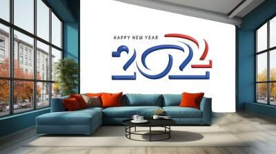 3D Effect Happy New Year 2022 Text Typography Design Patter, Vector illustration. Wall mural