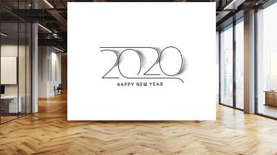 Happy New Year 2020 Text Typography Design Patter, Vector illustration. Wall mural