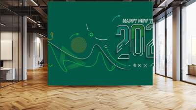 Happy New Year 2021 Text Typography Design Patter, Vector illustration. Wall mural