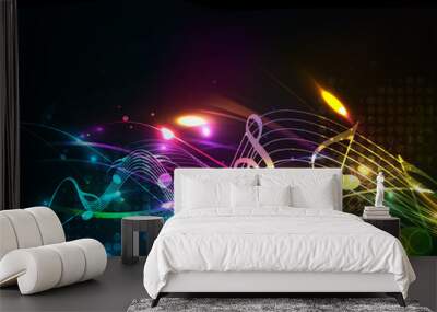 Music colorful music note theme Wall mural