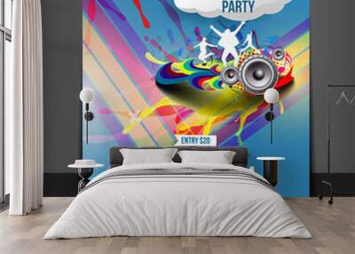 Vector Summer Party Brochure, Flyer, Magazine Cover Wall mural