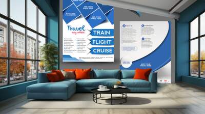 Vector Travel brochure, flyer, & poster template Wall mural