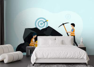 Cryptocurrency Mining in flat design Wall mural