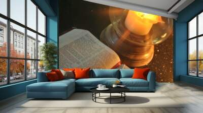 Bible Study under Candlelight Wall mural