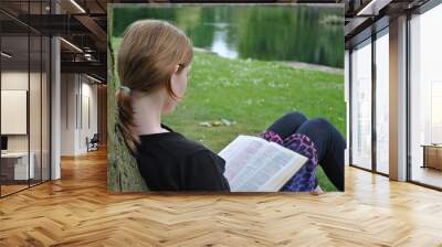 Child studying Holy Bible Wall mural