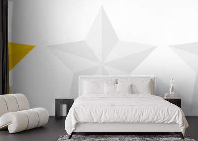 Flat golden 2 star rating icon isolated on a white background. EPS10 vector file Wall mural