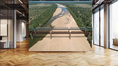 Aerial photo of Macrossan Bridge Charters Towers Australia Wall mural