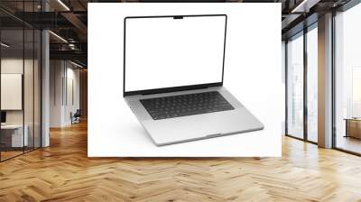 notebook pro laptop computer with wide 16 inch digital screen display realistic mockup 3d rendering isolated  Wall mural