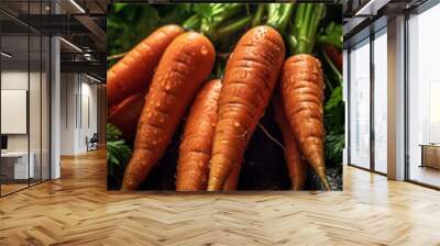 Freshly washed carrot bunch Wall mural