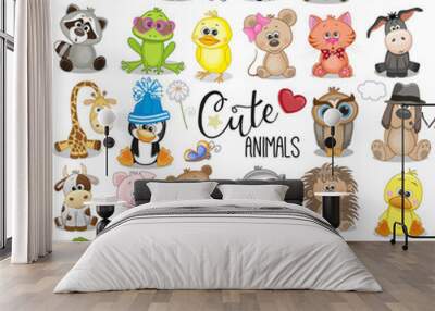 Set of Cute Cartoon Animals Wall mural