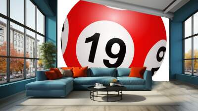 Boule de loto n° 19 en PNG Wall mural