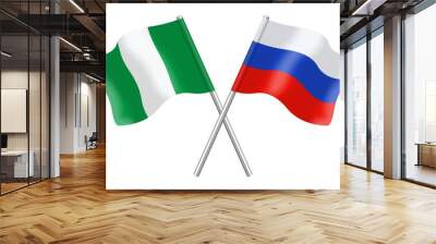 Flags. Nigeria and Russia Wall mural