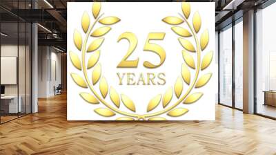 golden laurel wreath 25 years Wall mural