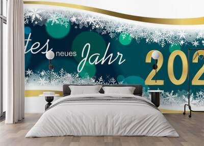 Greeting card with German text Happy New Year 2023	 Wall mural