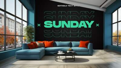 Urban Streetwear Hype Beast Sunday Editable Text Effect, Editable Font Style Theme Wall mural