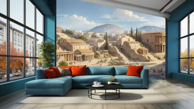 ancient Greece city illustration Wall mural