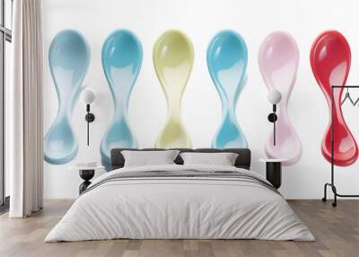 A harmonious arrangement of spoons lined up side by side Wall mural