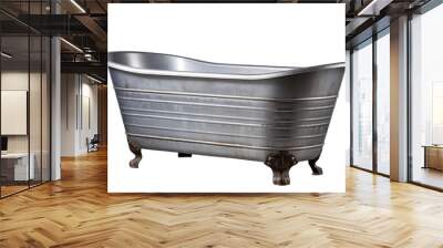 A vintage metal bathtub gleams with history and luxury Wall mural