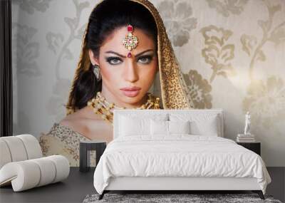 portrait of a beautiful Indian bride Wall mural