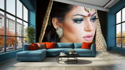 portrait of a beautiful indian bride Wall mural