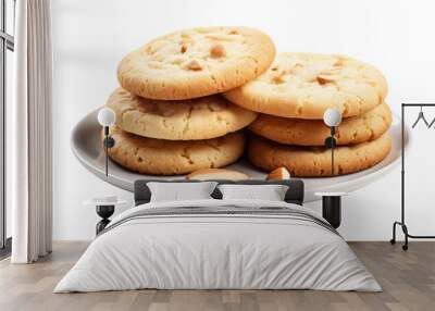 White plate filled with assorted cookies and almonds Wall mural