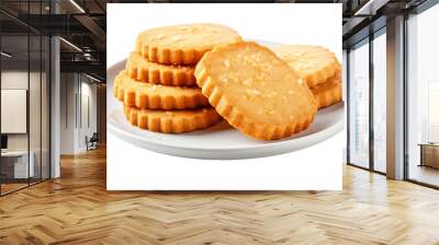 white plate with assorted cookies resting on a table Wall mural