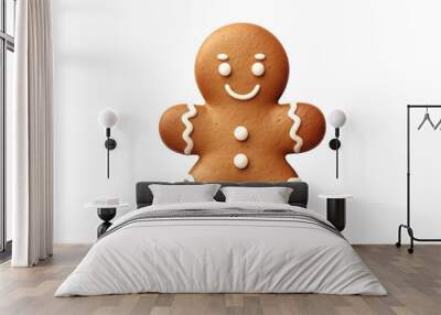 A cute gingerbread man cookies with smile PNG Transparent Wall mural