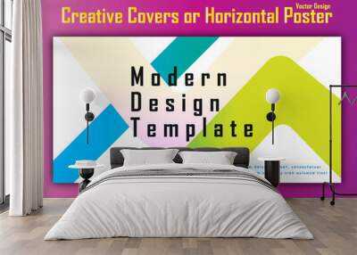 Creative covers or horizontal posters in modern minimal style for corporate identity, branding, social media advertising Wall mural