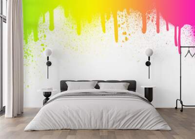 Mixed color splashes / graffiti isolated on white backround Wall mural