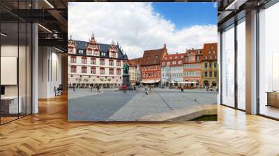 Marktplatz in Coburg mit historischen Fassaden, Deutschland Wall mural