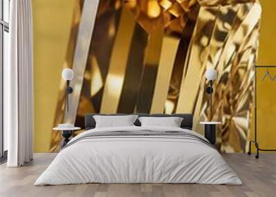 a single topaz crystal is featured on a pure yellow ba background Wall mural