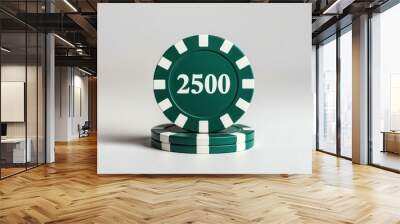 create an image of a single green dollar poker ch background Wall mural