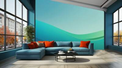 gradient blue to green top to bottom transition with smooth grainy texture banner Wall mural