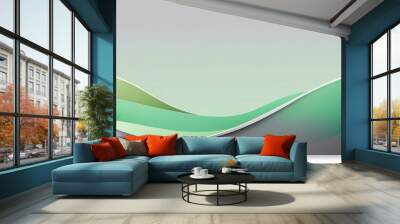 gradient gray to green top to bottom transition with smooth grainy texture banner Wall mural