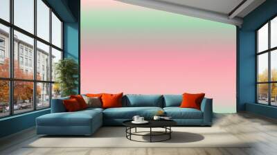 gradient pink to green top to bottom transition with smooth grainy texture banner Wall mural