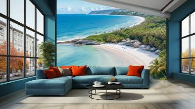 Beautiful beach landscapes to live, relax, travel on vacation. Wall mural