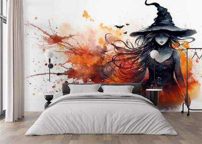 halloween witch, art background Wall mural