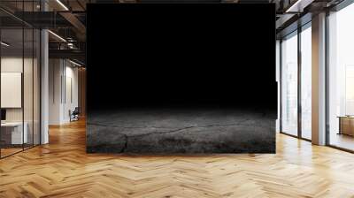 Crack concrete floor with dark background Wall mural