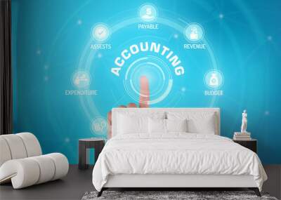 ACCOUNTING TECHNOLOGY COMMUNICATION TOUCHSCREEN FUTURISTIC CONCE Wall mural