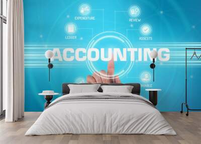 ACCOUNTING TECHNOLOGY COMMUNICATION TOUCHSCREEN FUTURISTIC CONCE Wall mural