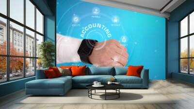 ACCOUNTING TECHNOLOGY COMMUNICATION TOUCHSCREEN FUTURISTIC CONCE Wall mural