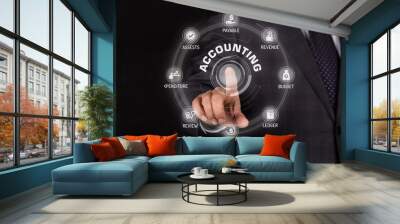 ACCOUNTING TECHNOLOGY COMMUNICATION TOUCHSCREEN FUTURISTIC CONCE Wall mural