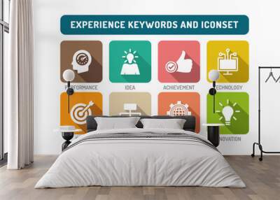 Experience Flat Icon Set Wall mural