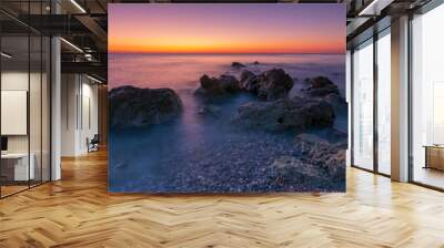 Marine scenery in sunny Turkey overlooking the Mediterranean Sea and the Taurus Mountains. Wall mural